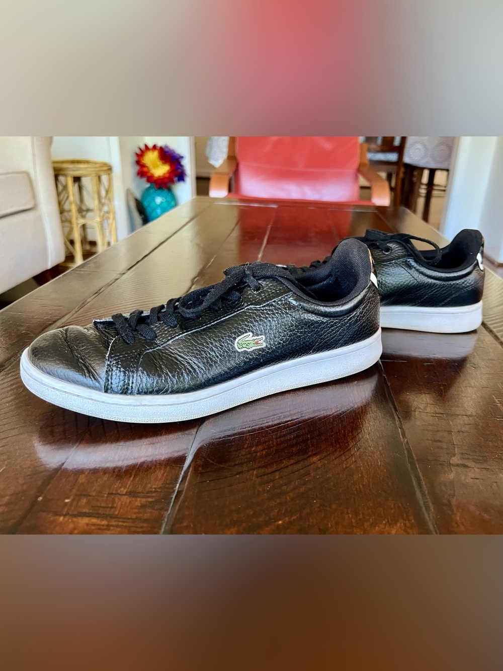 Lacoste Carnaby Pro Black Leather Sneakers | Women’s US 8.5
